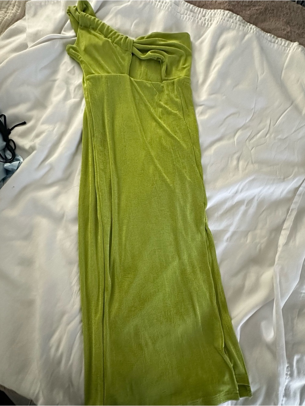 Lime Green One Shoulder Maxi Dress